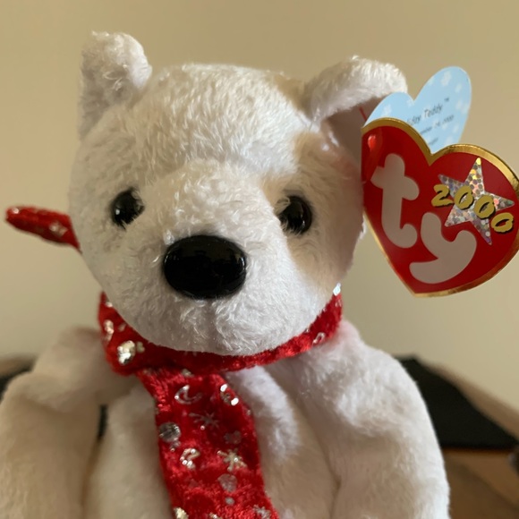 2000 TY Holiday Teddy, new in display case - Picture 3 of 6